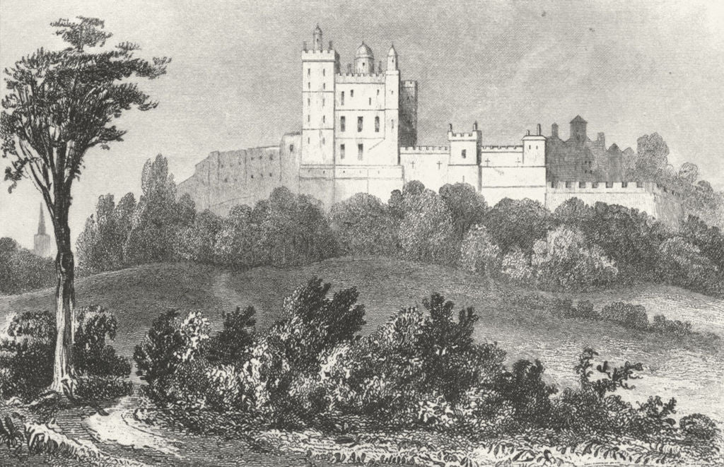 DERBYS. Bolsover Castle, Derbyshire. DUGDALE c1840 old antique print picture